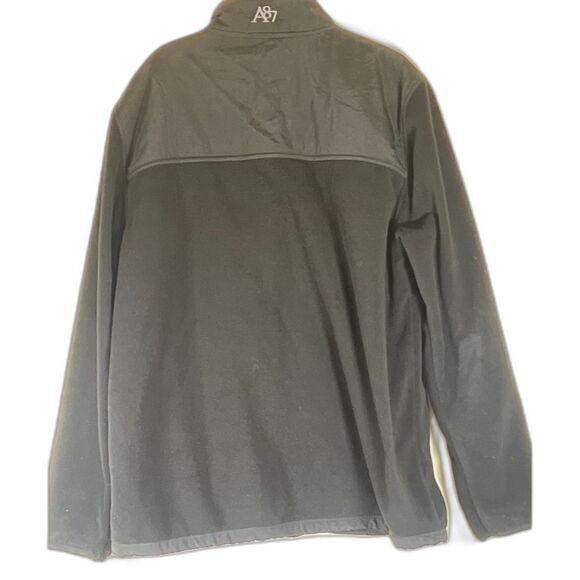 Aeropostale Men's Fleece Jacket Full Zip Mock Neck A87 Logo Black Casual Coat - Picture 3 of 8